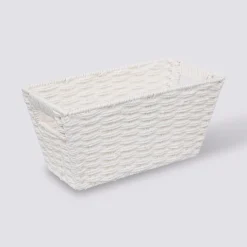 5five Panier vannerie 15x31cm, Blanc