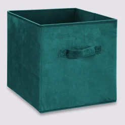 5five Panier velours 31x31 cm, Bleu