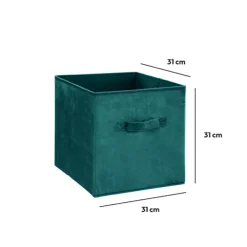 5five Panier velours 31x31 cm, Bleu