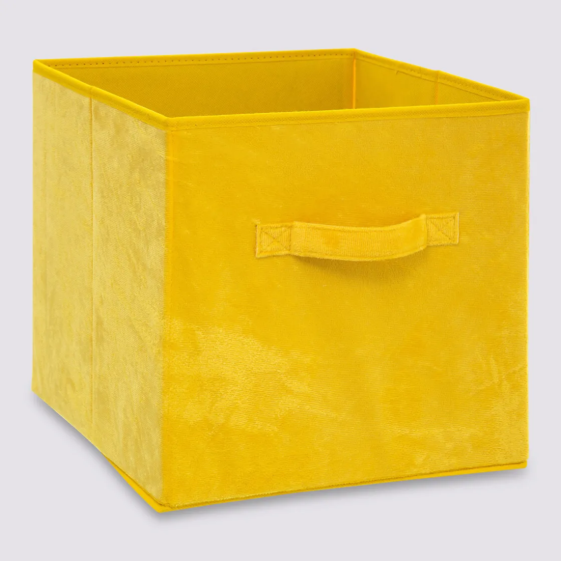 5five Panier velours 31x31 cm, Jaune