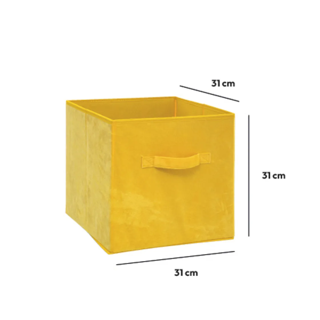 5five Panier velours 31x31 cm, Jaune