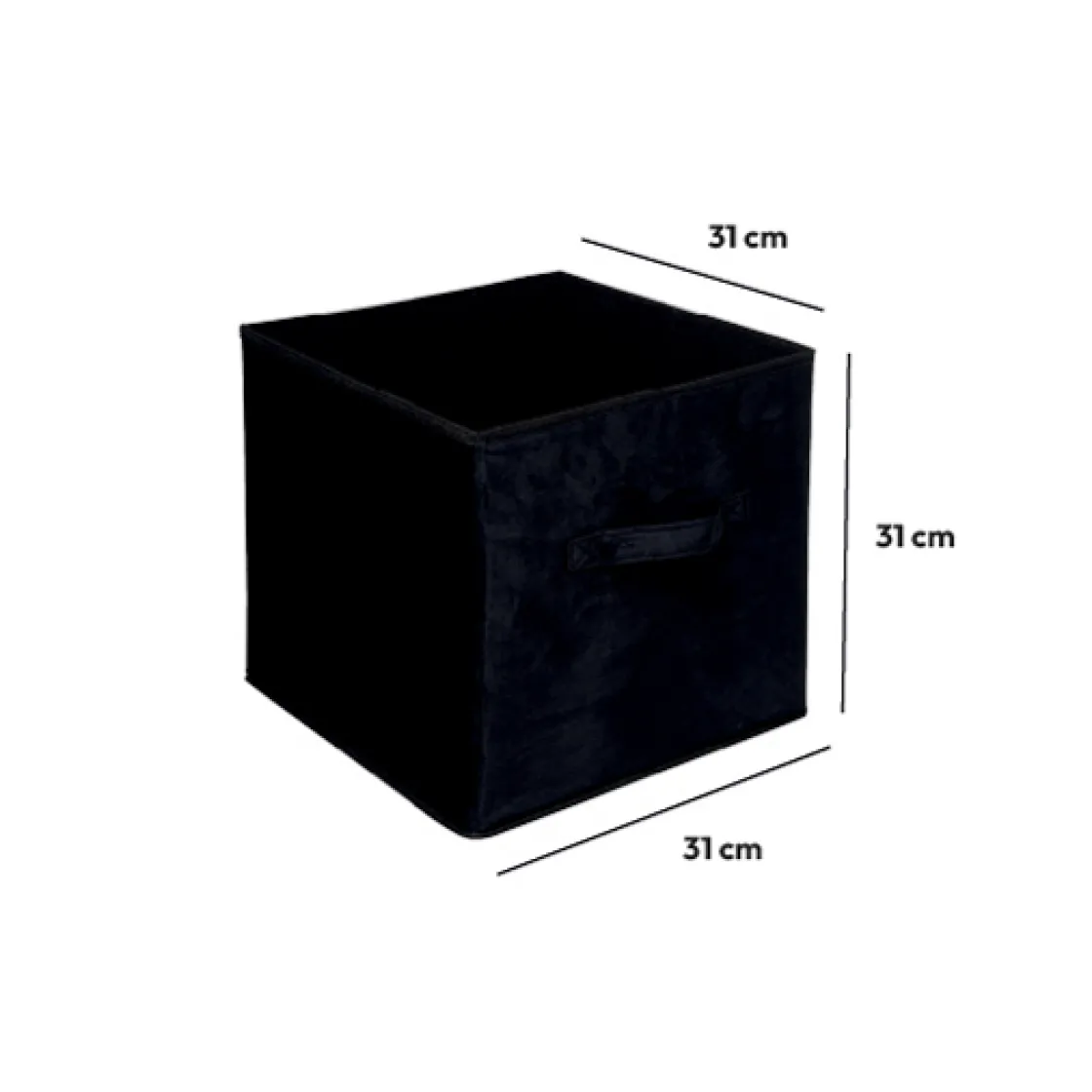 5five Panier velours 31x31 cm, Noir