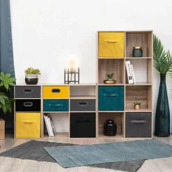 5five Panier velours 31x31 cm, Noir