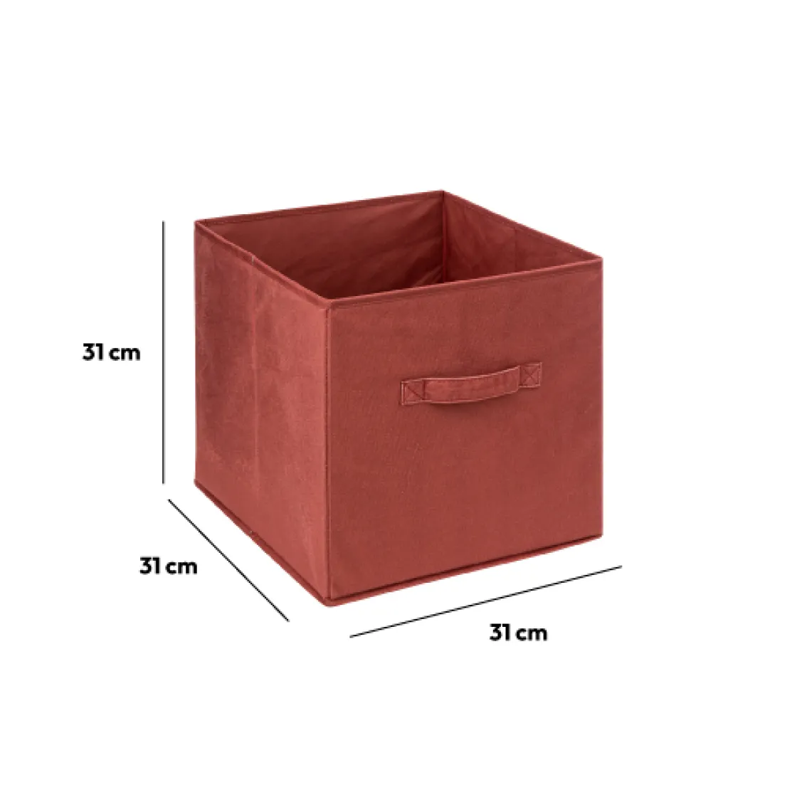 5five Panier velours 31x31 cm, Terre de sienne