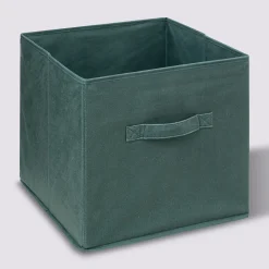 5five Panier velours 31x31 cm, Vert kaki