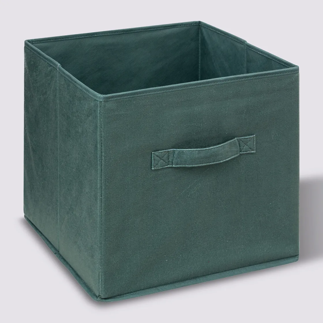 5five Panier velours 31x31 cm, Vert kaki