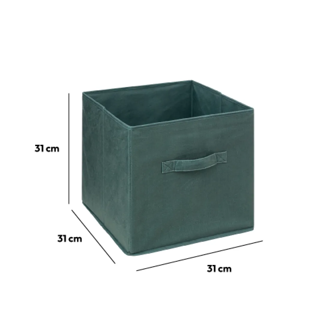 5five Panier velours 31x31 cm, Vert kaki