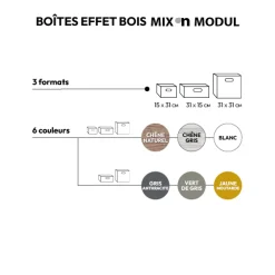 5five Panier 31x31 cm, Bois Blanc