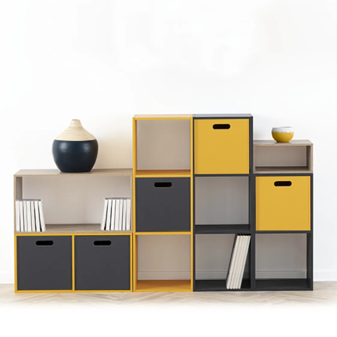 5five Panier 31x31cm, Effet chêne naturel