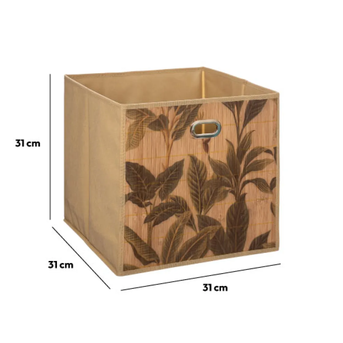 5five Panier 31x31cm, Latte bambou motif