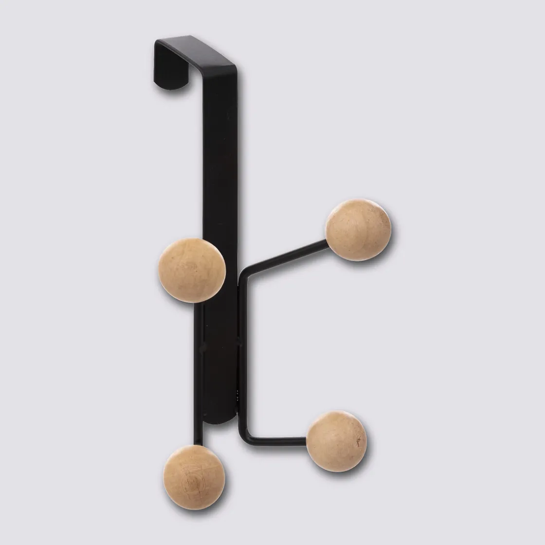 5five Patère 4 têtes bois cerisier, Noir