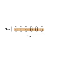 5five Patère 6 têtes bois/métal