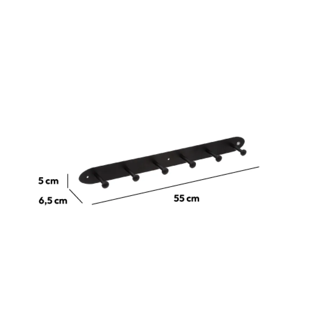 5five Patère 6 têtes métal, Noir