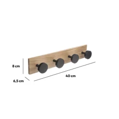 5five Patère 4 têtes pin, Noir