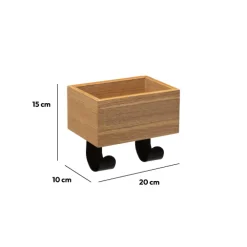 5five Patère 2 têtes vide poche, bois