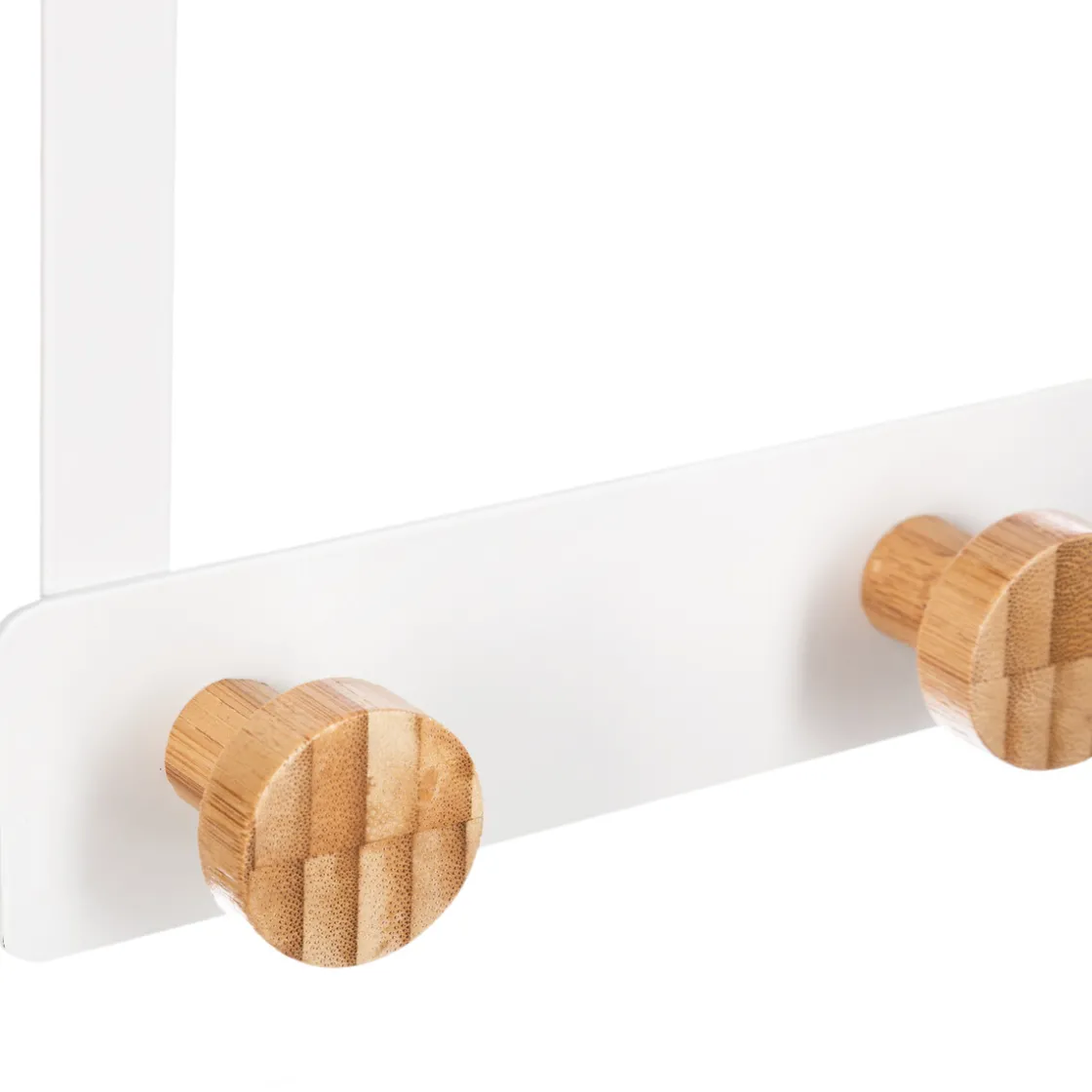 5five Patère 5 têtes métal et bambou, Blanc