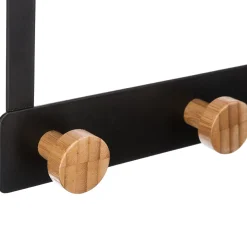 5five Patère 5 têtes métal et bambou, Noir