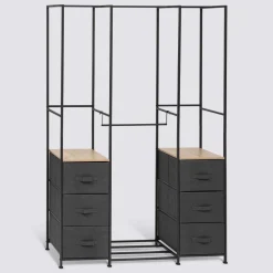 5five Penderie, 2 étagères, 6 tiroirs, Gris