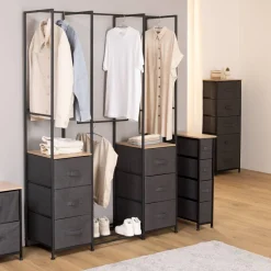 5five Penderie, 2 étagères, 6 tiroirs, Gris