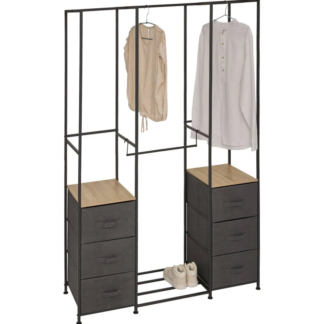 5five Penderie, 2 étagères, 6 tiroirs, Gris