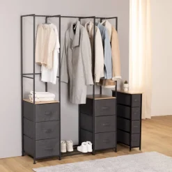 5five Penderie, 2 étagères, 6 tiroirs, Gris