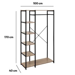 5five Penderie industrielle 5 étagères