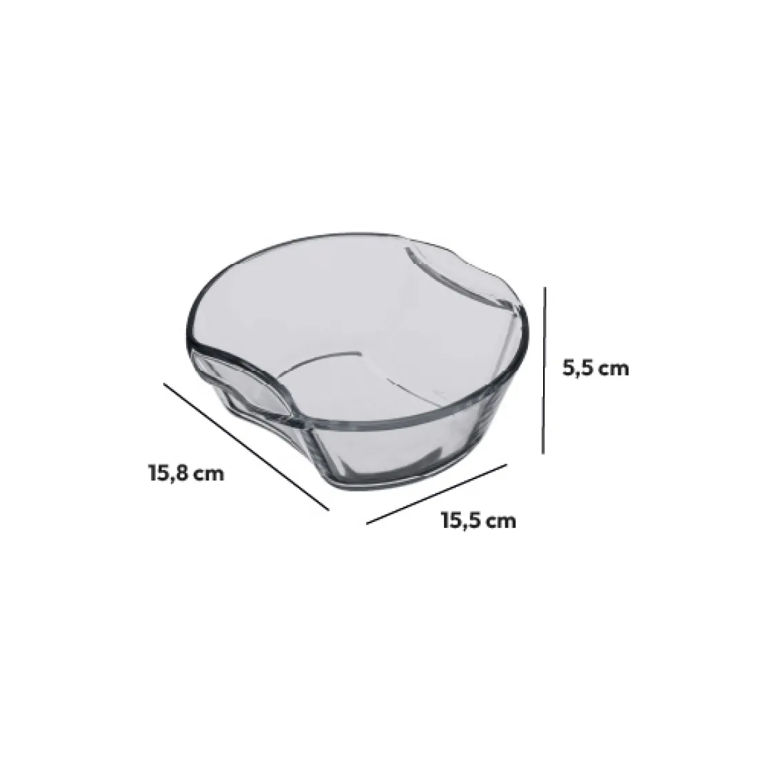 5five Petit plat rond 16cm, Verre