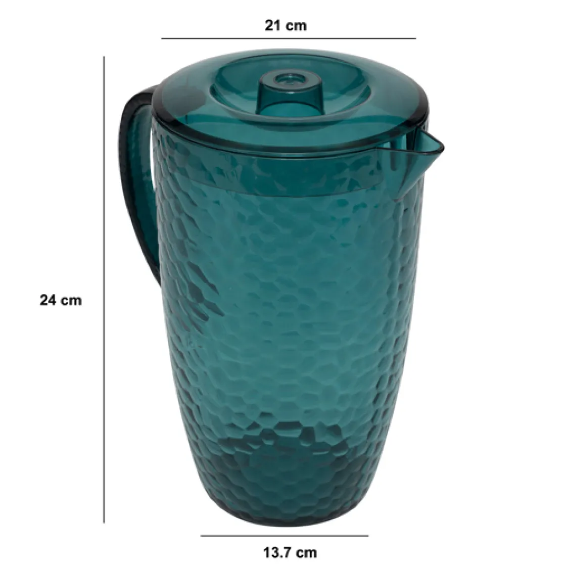 5five Pichet avec couvercle 2L, Bleu pétrole