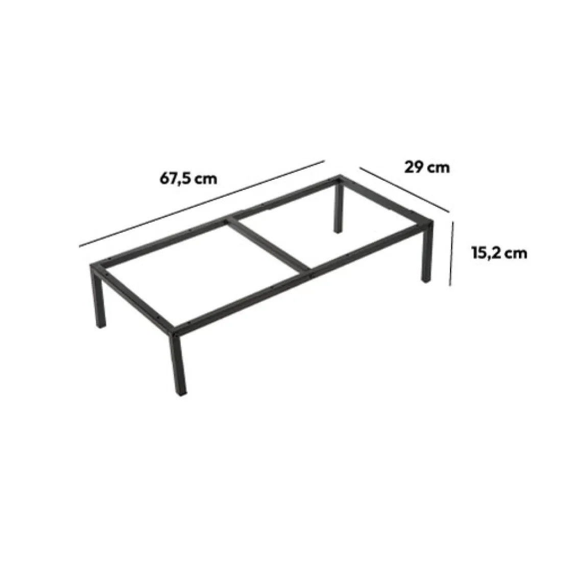 5five Pieds étagère métal 67x29cm, Noir