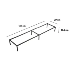 5five Pieds étagère métal 134x29cm, Noir