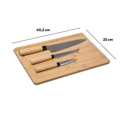 5five Planche à découper et couteaux, Bambou