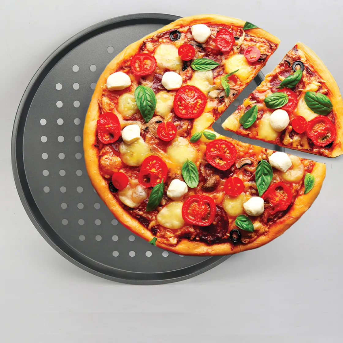 5five Plaque à pizza métal perforé, 33 cm