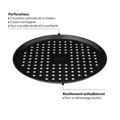5five Plaque à pizza métal perforé, 33 cm