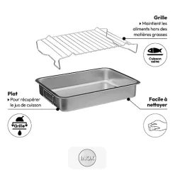 5five Plat à rôtisserie 30x40cm, Inox