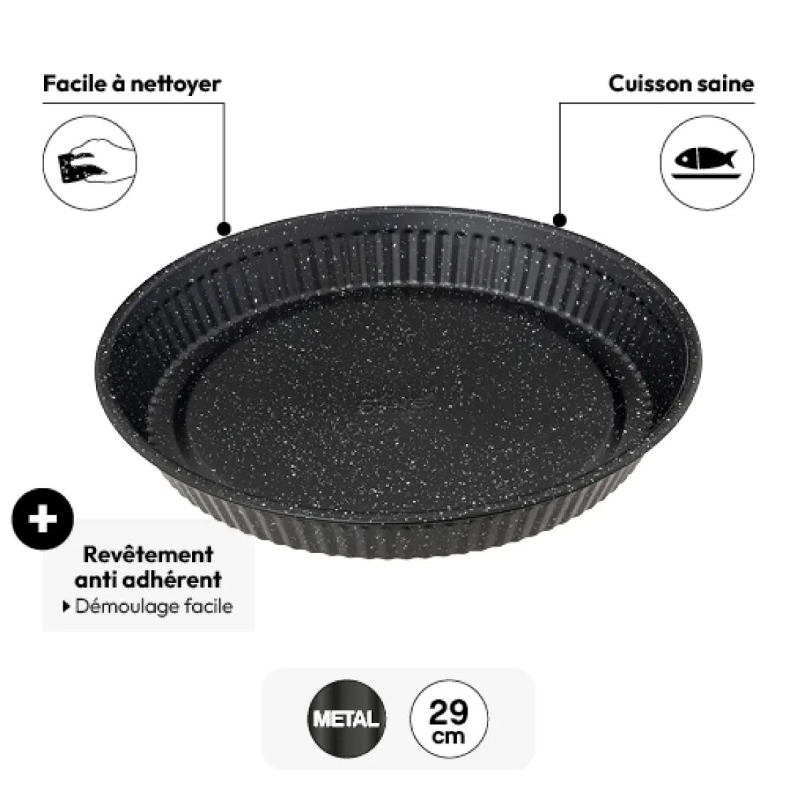 5five Plat à tarte 29cm, Acier