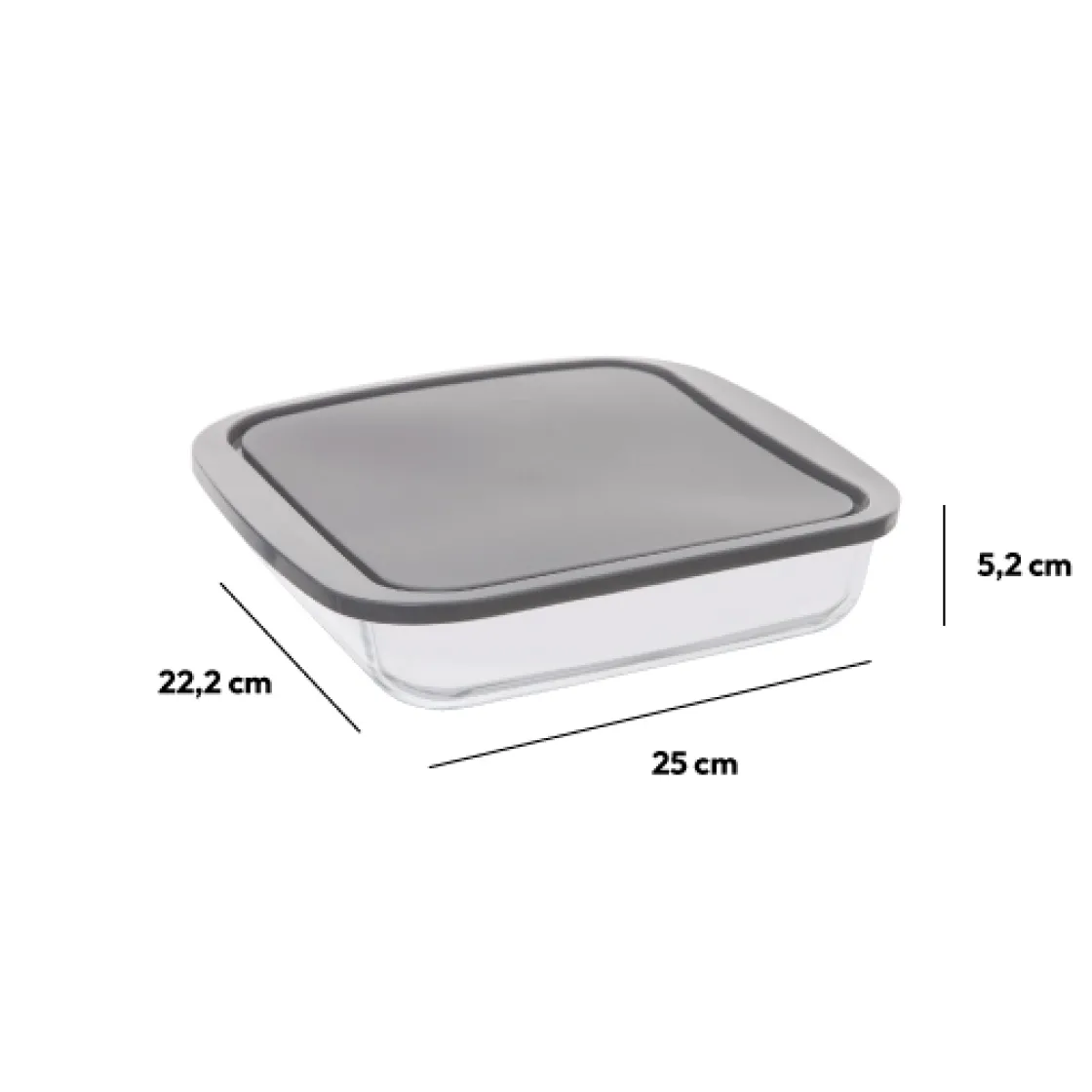 5five Plat carré avec couvercle 22cm