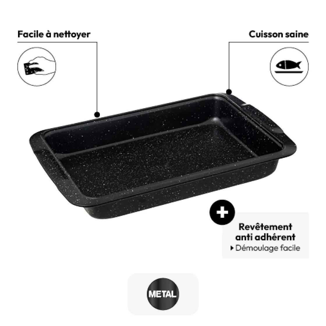 5five Plat rectangle 39x25cm, Acier