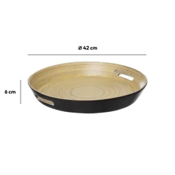 5five Plateau bambou 42cm, Gris charbon