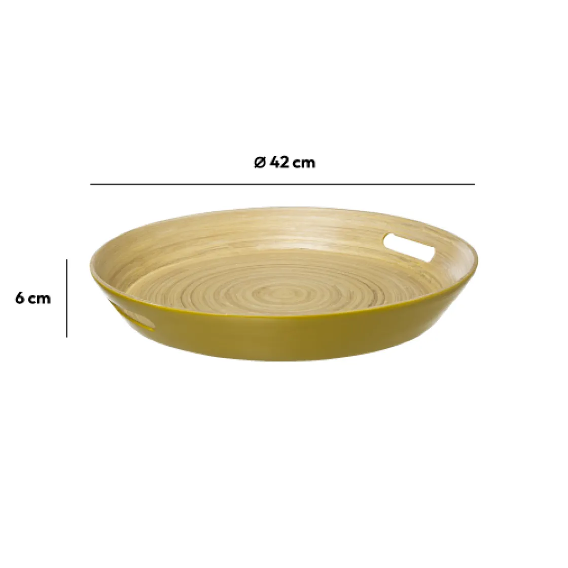 5five Plateau bambou 42cm, Jaune moutarde