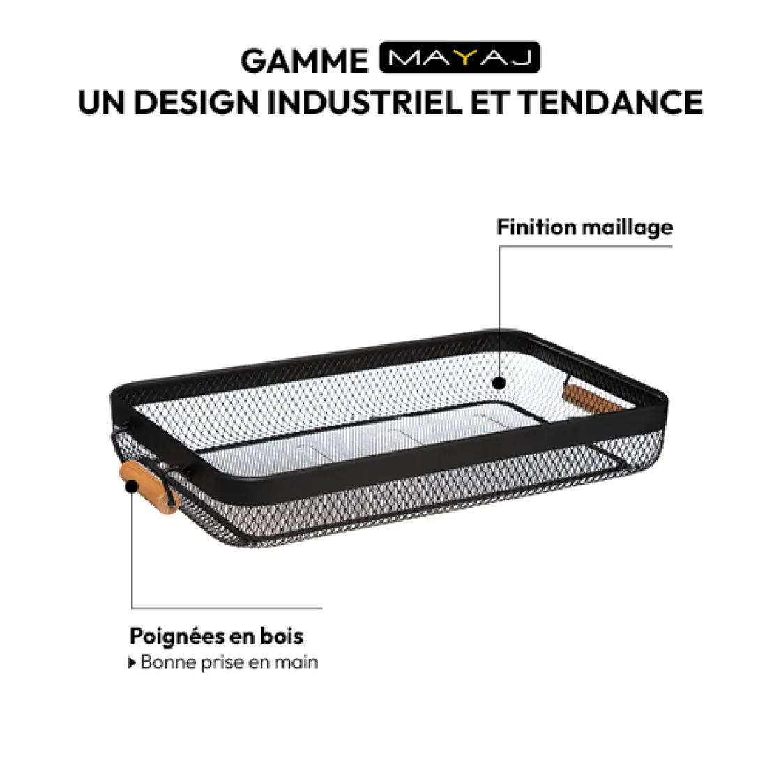 5five Plateau métal 43x26cm