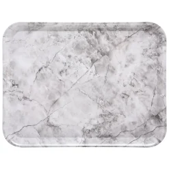 5five Plateau rectangulaire 33x43cm, Effet marbre blanc