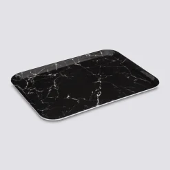 5five Plateau rectangulaire 33x43cm, Effet marbre noir