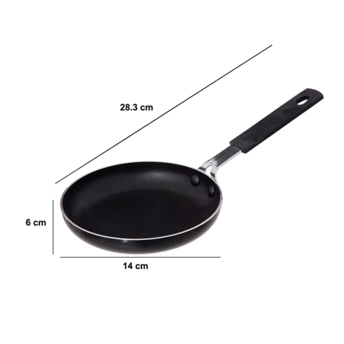 5five Poêle à oeufs 14 cm, Noir