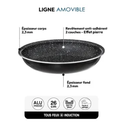 5five Poêle Aluminium pressé, 26 cm