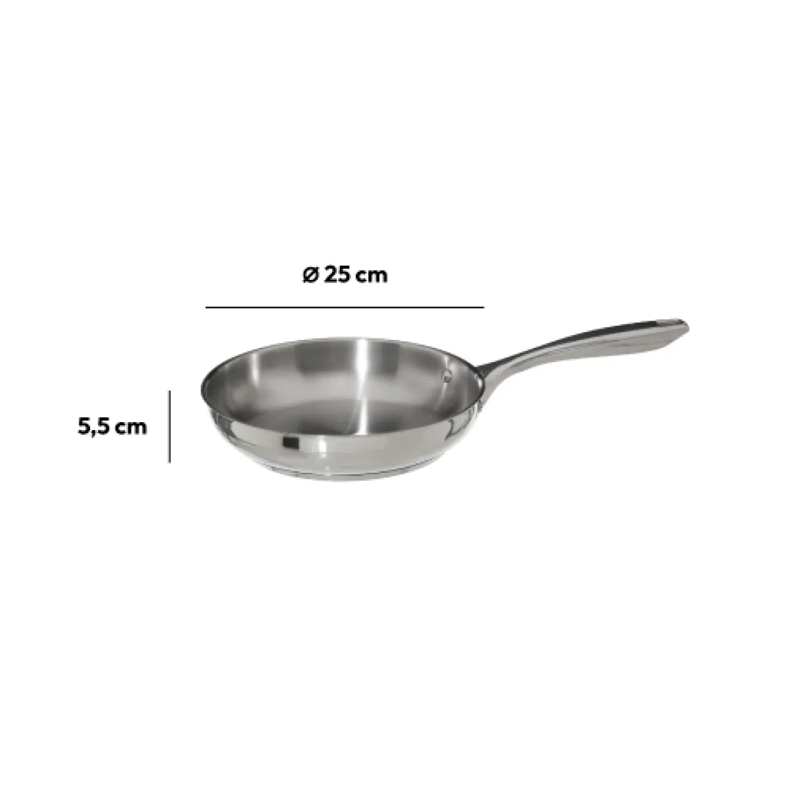 5five Poêle Inox, 24 cm