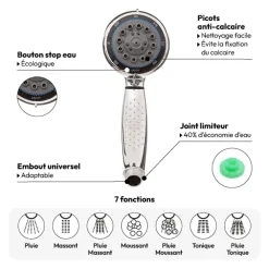 5five Pommeau de douche rond