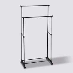 5five Portant à vêtement double à roulettes