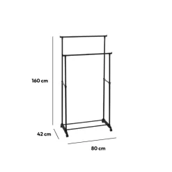 5five Portant à vêtement double à roulettes