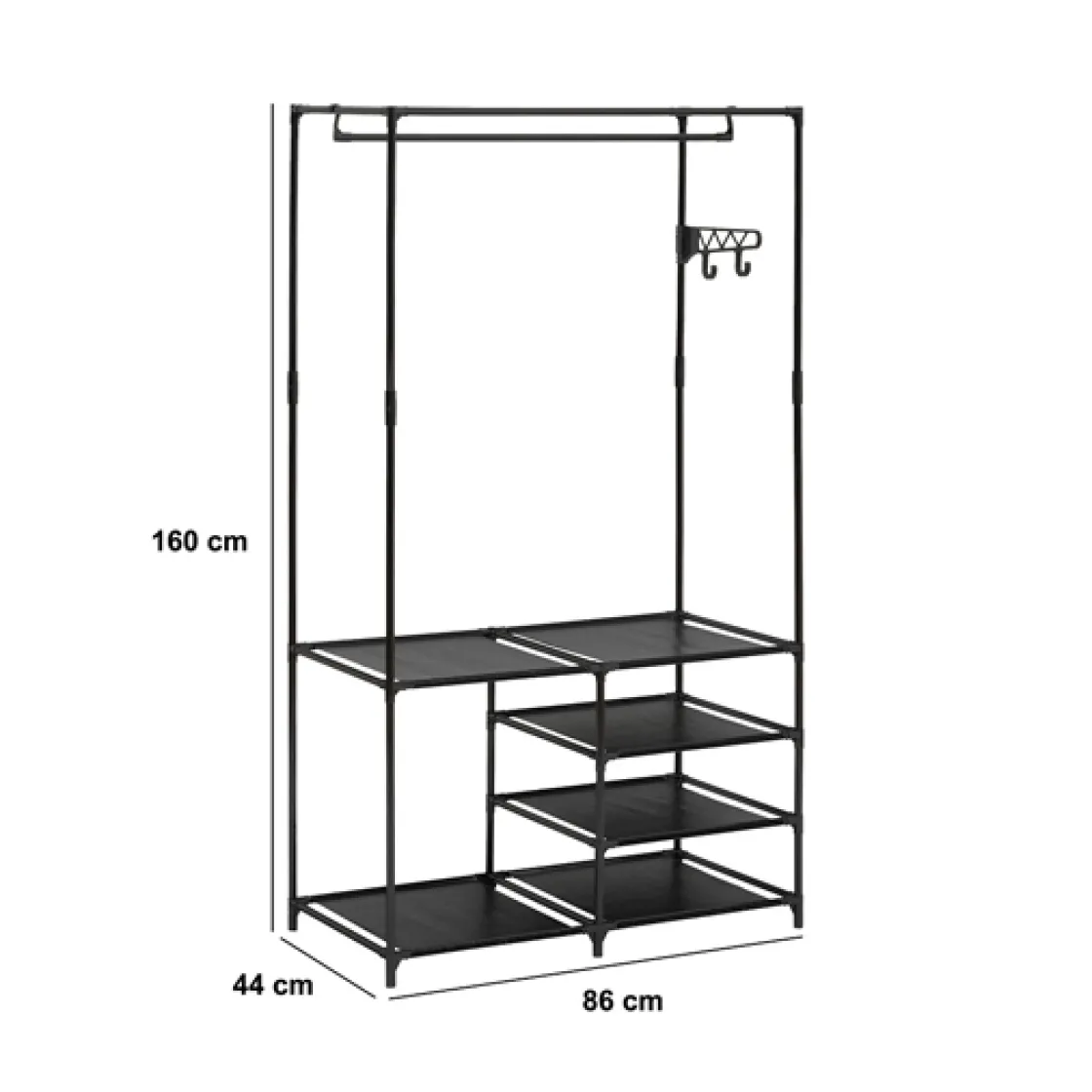 5five Portant à vêtements 4 niveaux métal