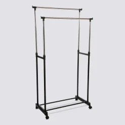 5five Portant à vêtements à roulettes double